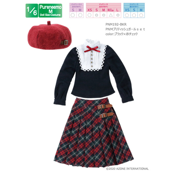 PNM British Girl Set (Black x Red Check), Azone, Accessories, 1/6, 4573199837079